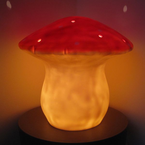 Lampe champignon grand modèle rouge