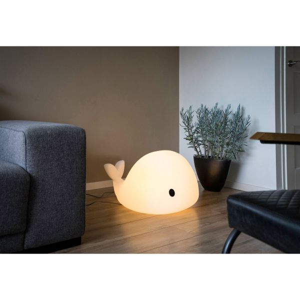Grande veilleuse baleine Moby blanc