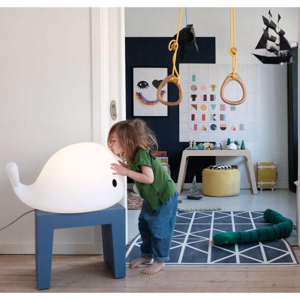 Grande veilleuse baleine Moby blanc