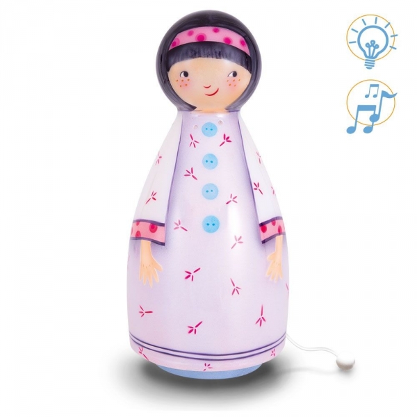 L Oiseau Bateau Lampe Musicale Gamine Parme Made In Bebe