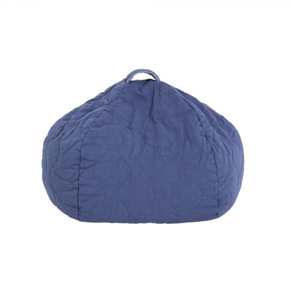 Pouf enfant rond matelassé Landscape Cobalt