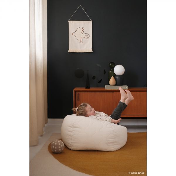 Pouf enfant rond matelassé Landscape Naturel