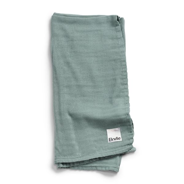 Couverture bébé mousseline bambou coton Mineral Green