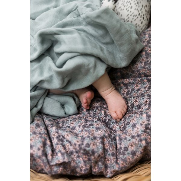 Couverture bébé mousseline bambou coton Mineral Green