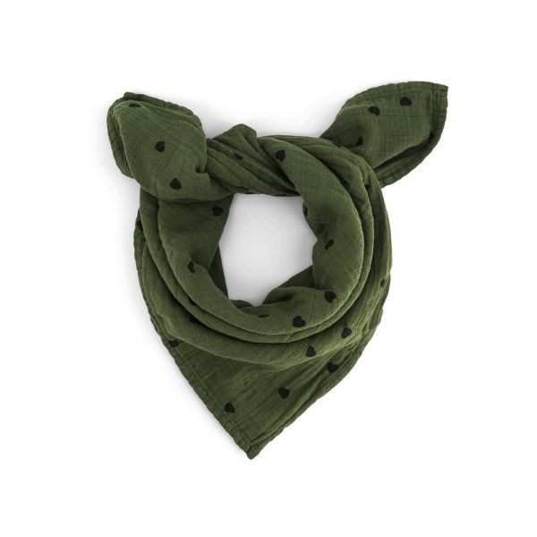 Lange bébé 110x110 cm Bianca Cœur Kaki