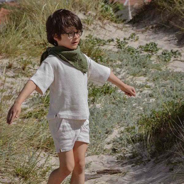 Lange bébé 110x110 cm Bianca Cœur Kaki