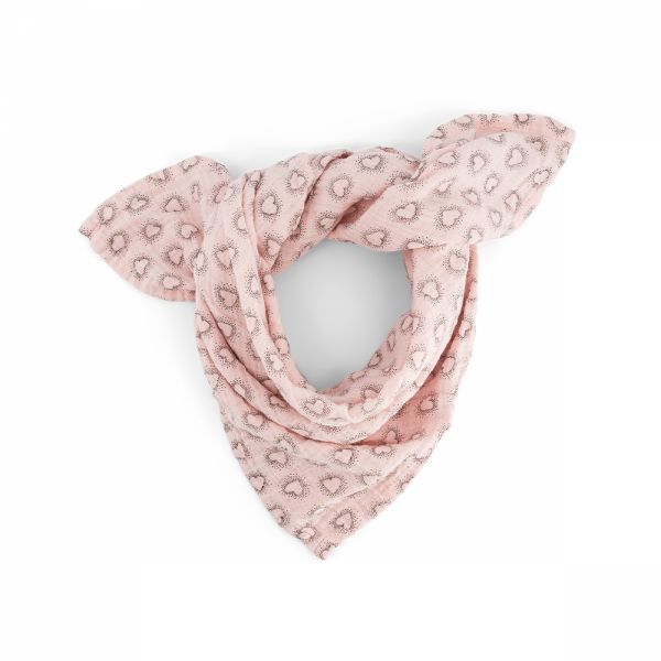 Lange bébé 110x110 cm Bianca Dotted Heart Rose