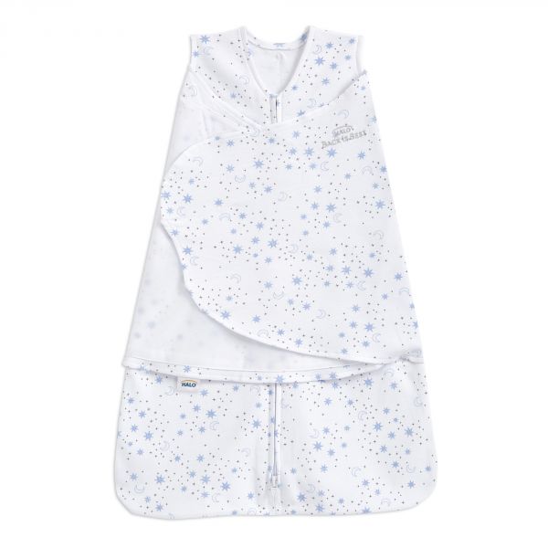 Gigoteuse d'emmaillotage été SleepSack 3-6 mois Midnight Moons Blue