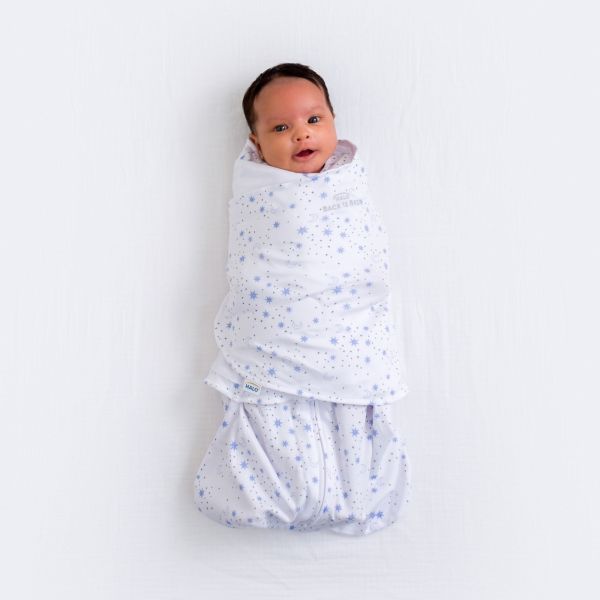 Gigoteuse d'emmaillotage été SleepSack 3-6 mois Midnight Moons Blue
