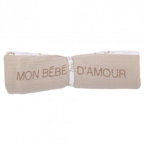 Lange gaze de coton Biscuit et feuilles