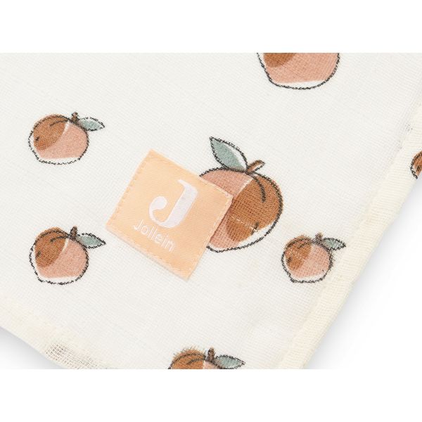 Lot de 3 langes coton hydrophile 70x70 cm Peach