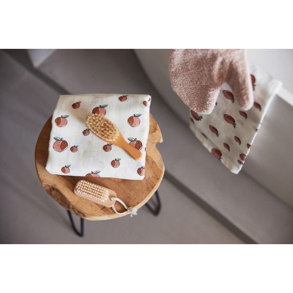 Lot de 3 langes coton hydrophile 70x70 cm Peach