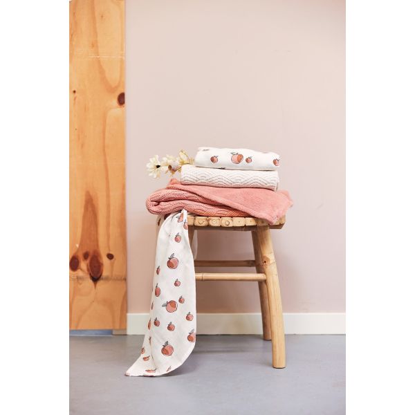 Lot de 3 langes coton hydrophile 70x70 cm Peach