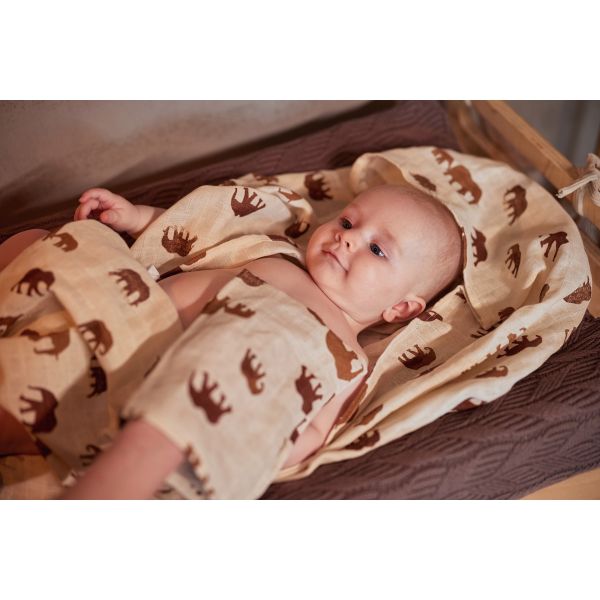 Lot de 3 langes coton hydrophile 70x70 cm Savannah