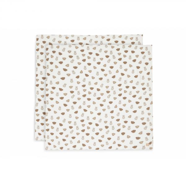 Lot de 2 langes gaze de coton 115x115 cm Miffy and Friends