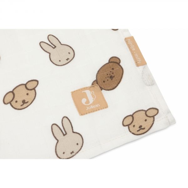 Lot de 2 langes gaze de coton 115x115 cm Miffy and Friends