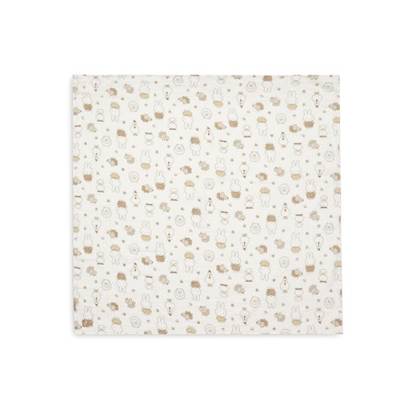Lot de 2 langes gaze de coton 115x115 cm Miffy Family Farm
