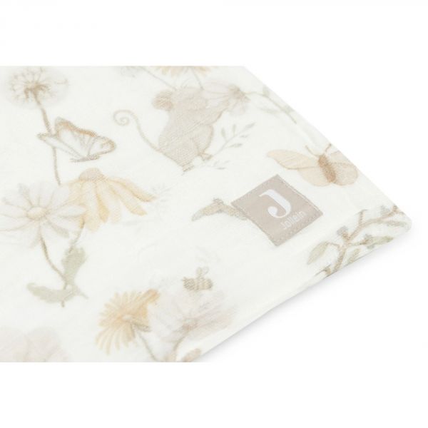 Lange gaze de coton large 115 x 115 cm Dreamy Mouse GOTS