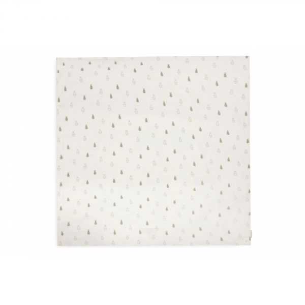 Lot de 2 langes gaze de coton 115x115 cm Happy Miffy Olive