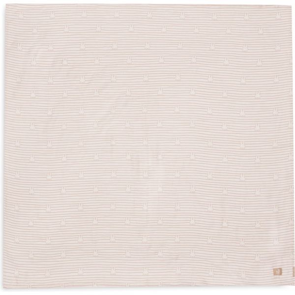Lot de 2 langes gaze de coton 115x115 cm Miffy Stripe Biscuit