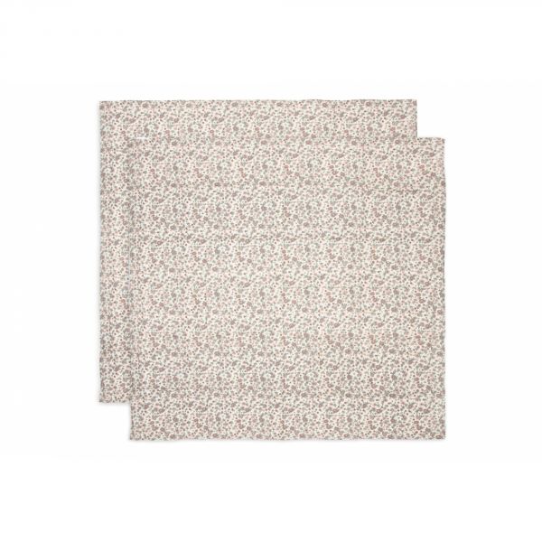 Lot de 2 langes coton hydrophile 115x115 cm Retro Flowers