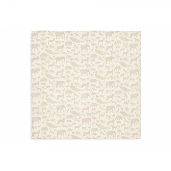 Lot de 3 langes gaze de coton 70 x 70 cm Animals Nougat