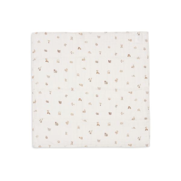 Lot de 3 langes gaze de coton 70 x 70 cm Animal Friends