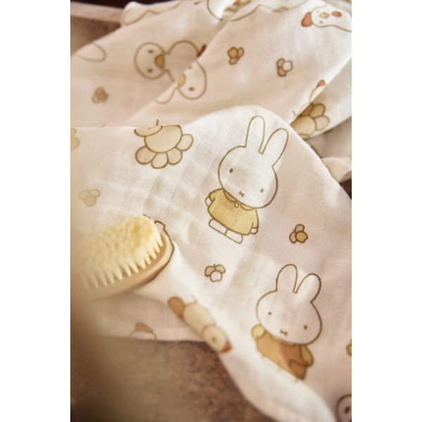Lot de 3 langes gaze de coton 70 x 70 cm Miffy Family Farm