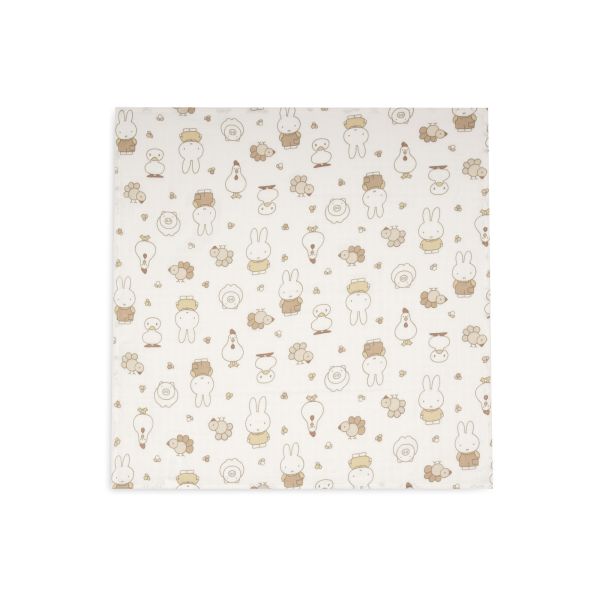 Lot de 3 langes gaze de coton 70 x 70 cm Miffy Family Farm