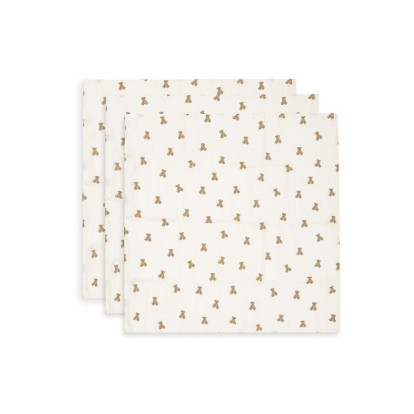 Lot de 3 langes gaze de coton 70 x 70 cm Mini Teddy Bear