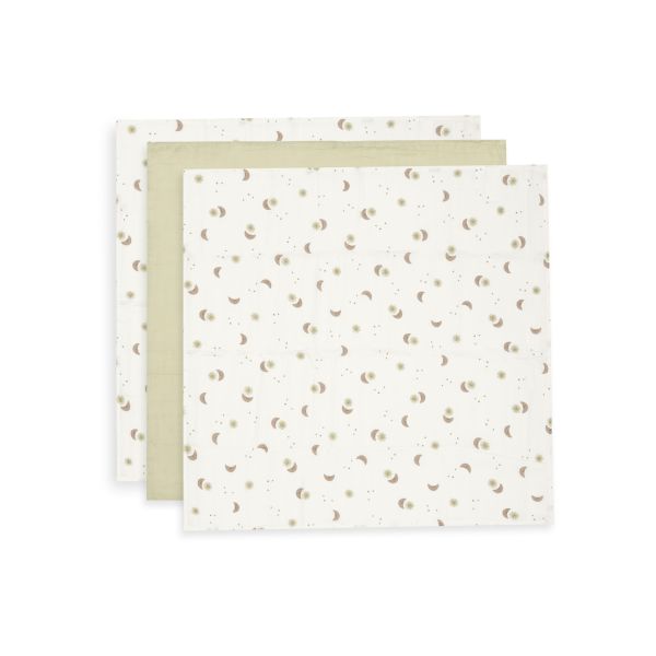 Lot de 3 langes gaze de coton 70 x 70 cm Over the Moon