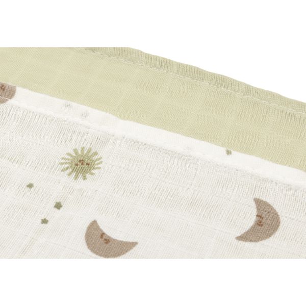 Lot de 3 langes gaze de coton 70 x 70 cm Over the Moon