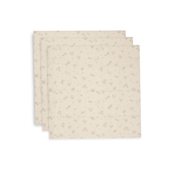 Lot de 3 langes gaze de coton 70 x 70 cm Woolly