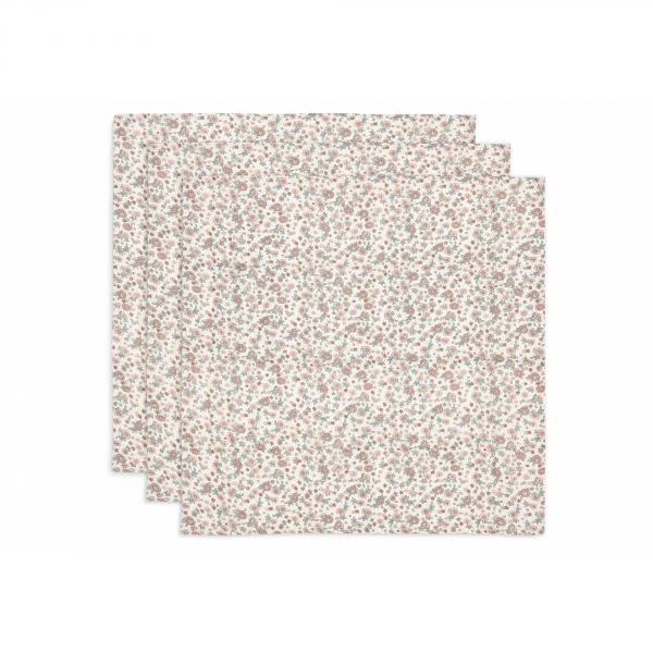 Lot de 3 langes gaze de Coton 70 x 70 cm Retro Flowers