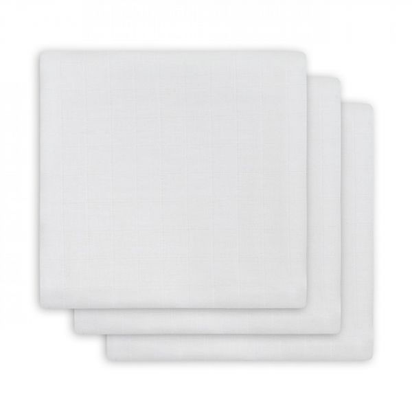 Lot de 3 langes coton hydrophile 70x70 cm White