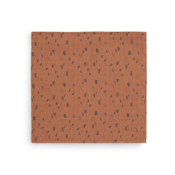Lot de 3 langes coton hydrophile 70x70 cm Spot Caramel