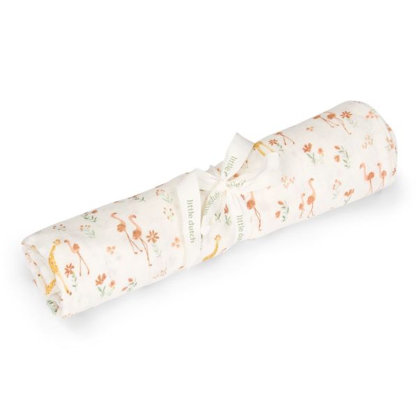 Lange XL en gaze de coton - Blooming Safari - 120 x 120 cm