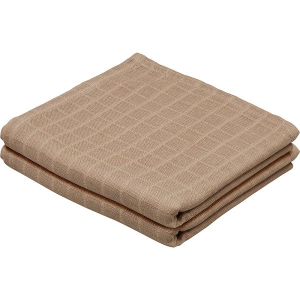 Lots de 2 langes en mousseline - Camel