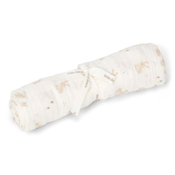 Langes XL en gaze de coton - Baby Bunny - 120 x 120 cm