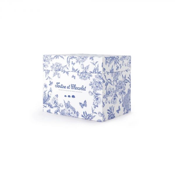 Peluche musicale Augustin le Lapin Toile de Jouy bleu