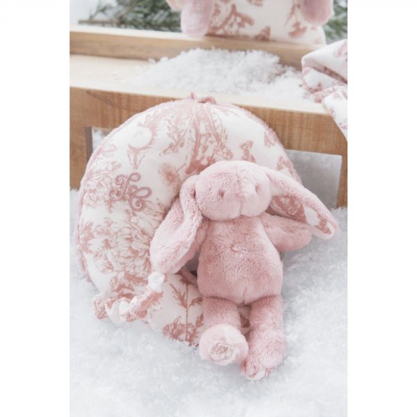 Peluche musicale Augustin le Lapin Toile de Jouy gris