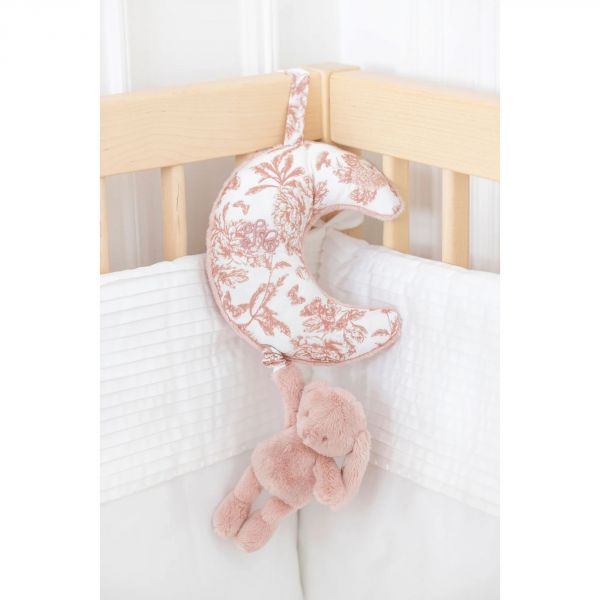 Peluche musicale Augustin le Lapin Toile de Jouy gris