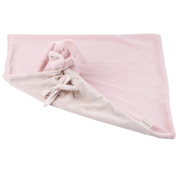 Couverture bébé avec doudou Rose poudré Lapidou