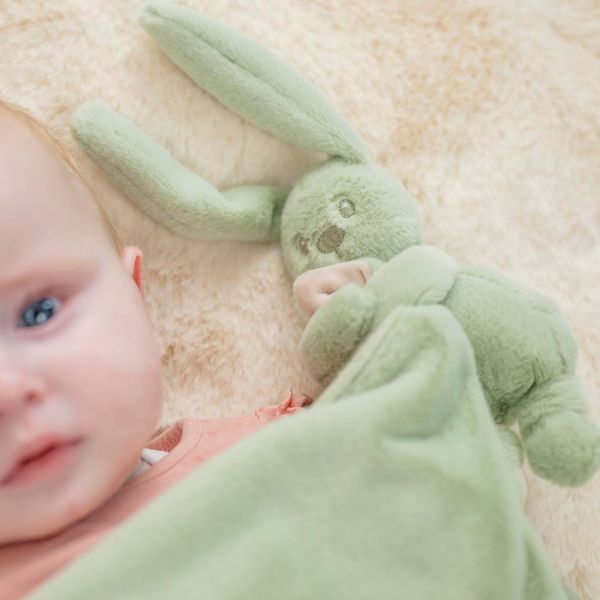 Couverture bébé avec doudou Vert Tilleul Lapidou
