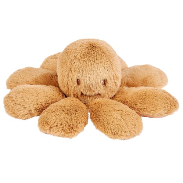 Pieuvre hochet longs poils Beige ambré