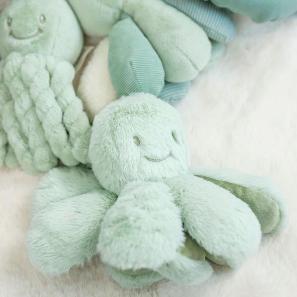 Pieuvre hochet longs poils Vert tilleul