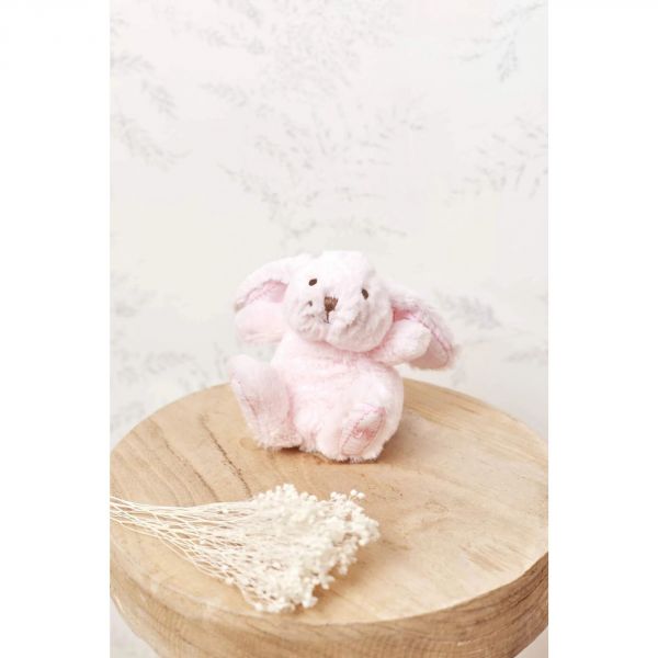 Peluche Augustin le lapin 12 cm Rose pâle
