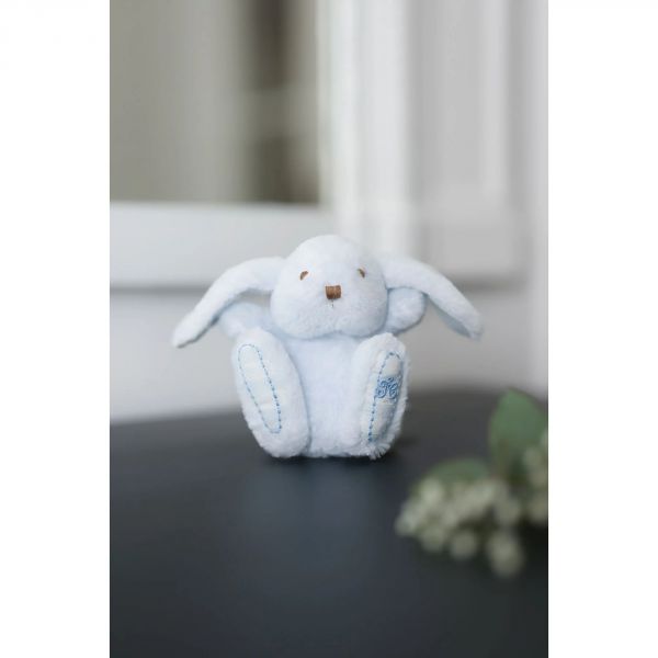 Peluche Augustin le lapin 12 cm Bleu ciel