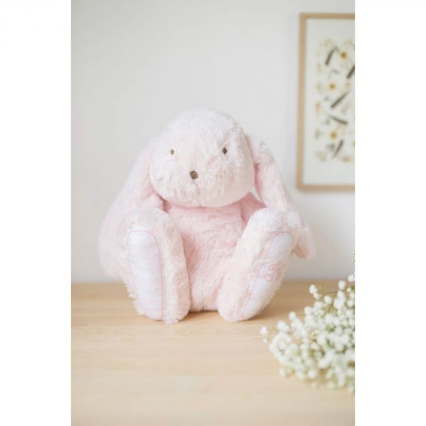 Peluche Augustin le lapin 25 cm rose pâle