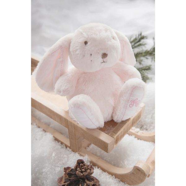 Peluche Augustin le lapin 25 cm rose pâle